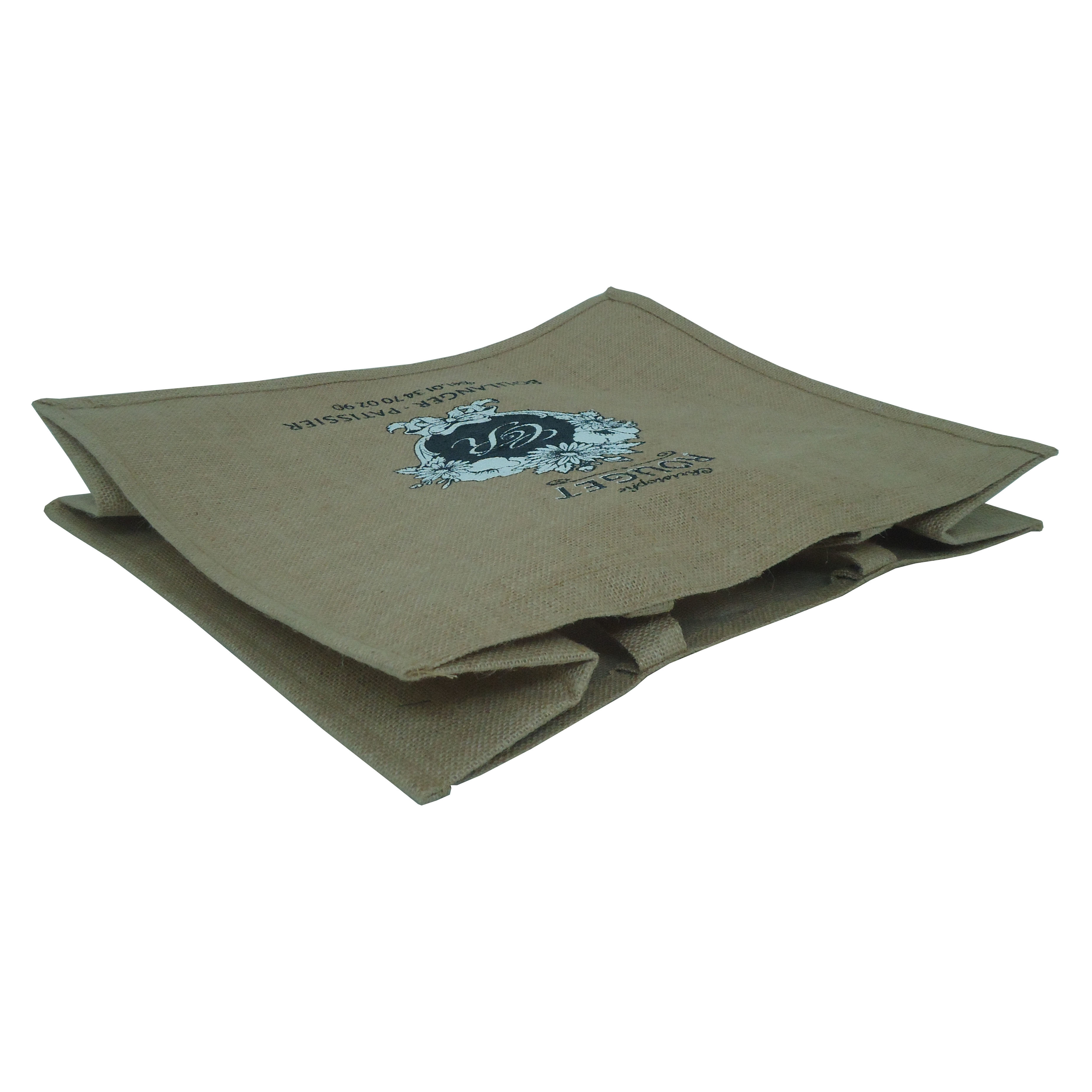 Customized Pp Laminated Jute Tote Bag With Jute Handle