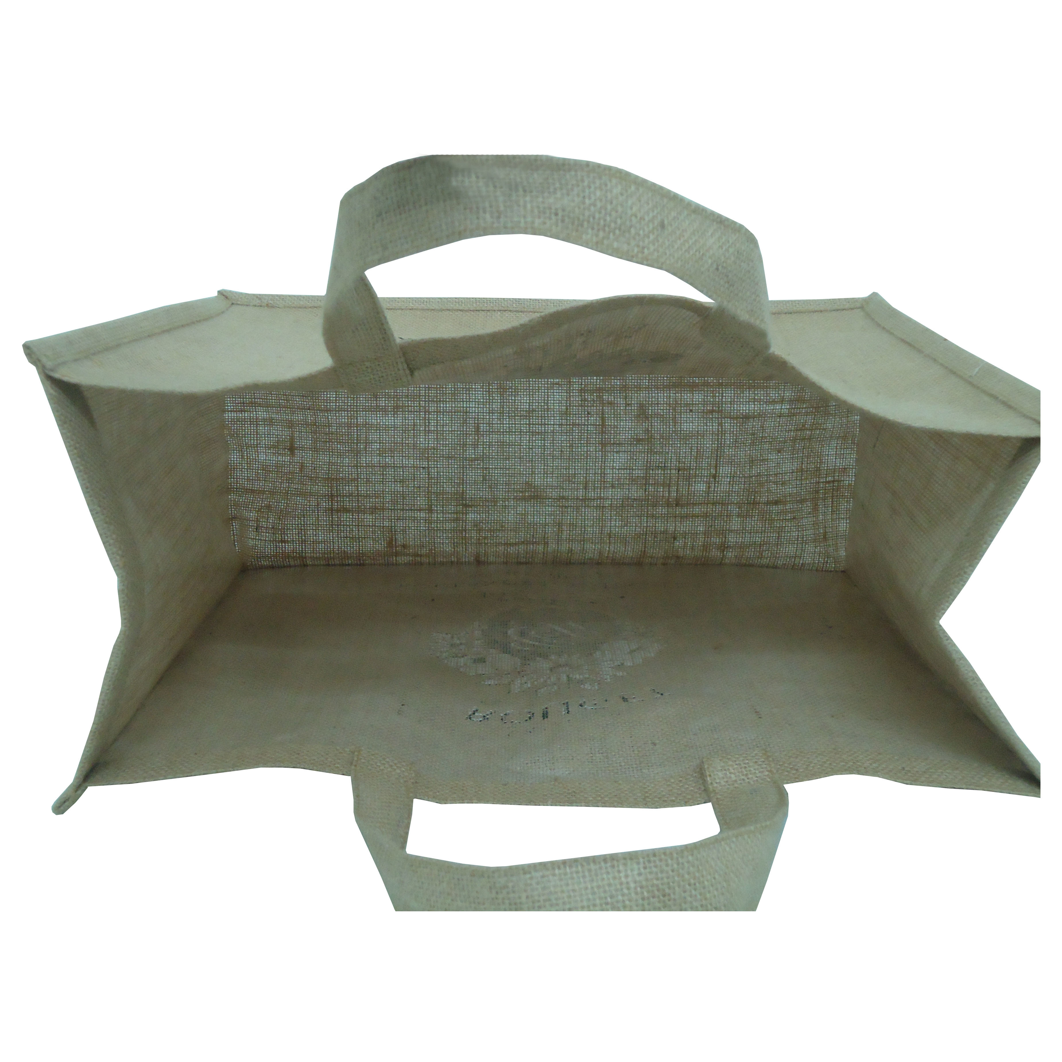 Customized Pp Laminated Jute Tote Bag With Jute Handle