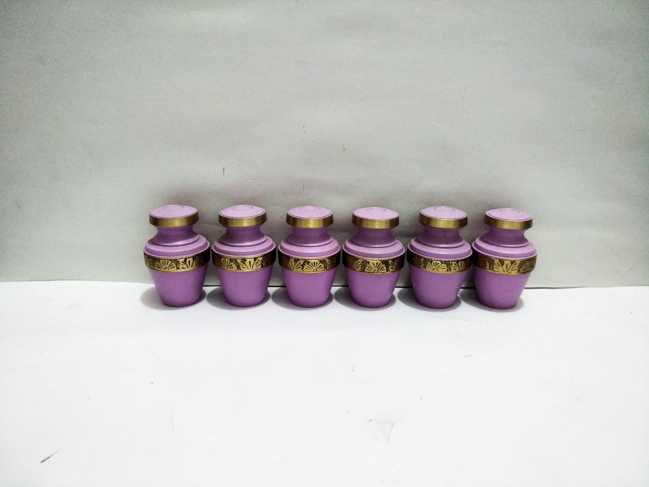 Brass Blue With Two Band Keepsake Urn Funeral Supplies