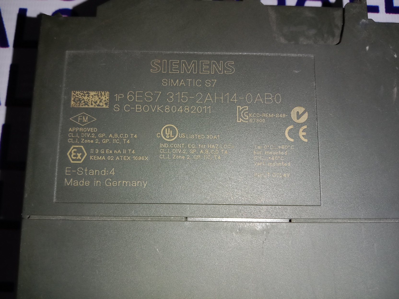 Siemens Cpu Module 6es7 315-2ah14-0ab0