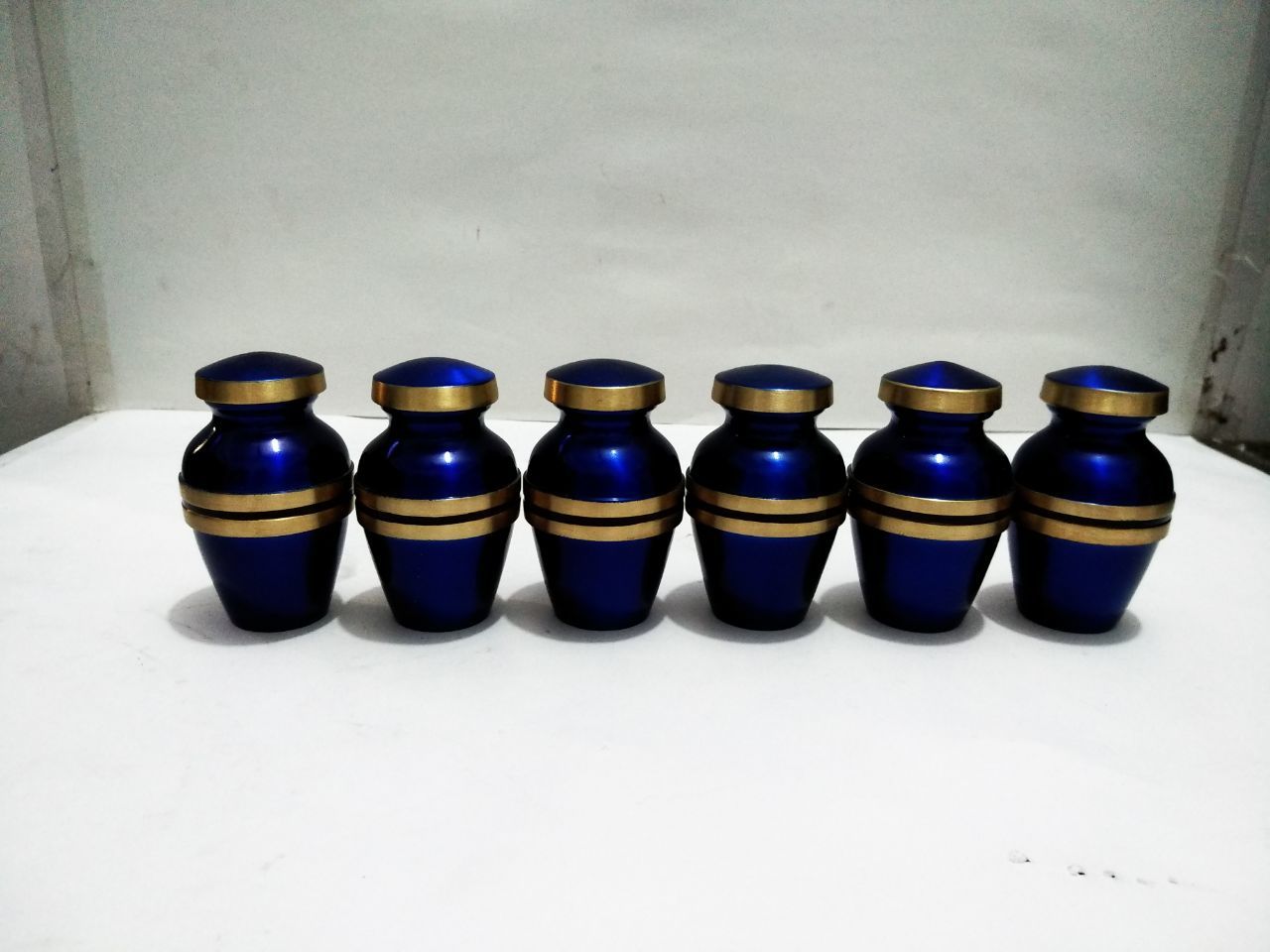 Brass Three Types Of Blue Keepsake Cremation Urn Funeral Supplies