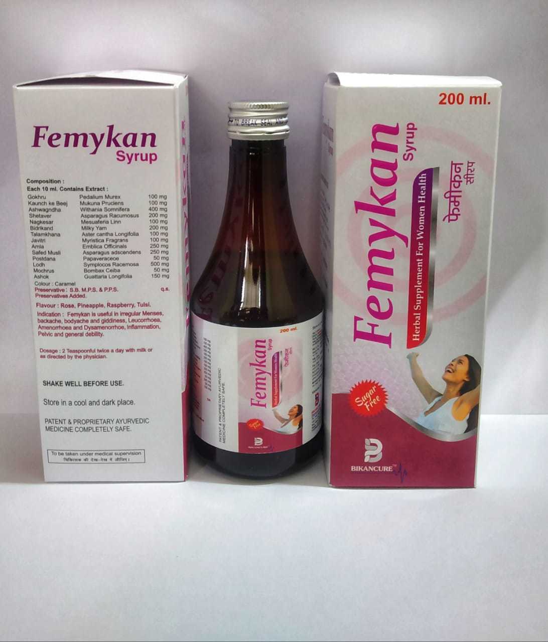 Femykan - 60 Units Liquid Syrup | Magical Tonic For Uterine Health, Promotes Blood Supply, Alleviates Dysmenorrhea