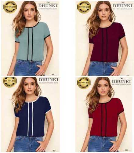 Dhunki Designer Top - Ajanta Fabric (95% Polyester, 5% Spandex) | Full Stitched, 1/4 Sleeve, Limited Edition, Available In M (36) & Xl (40), 4 Color Choices