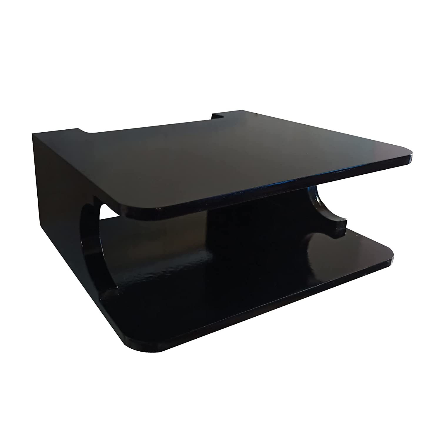 Set Top Box - Mdf, 20x8.9x18.3 Cm, Black | Stylish Wall Mounted Wifi Router Holder, 1 Door Cabinet, 1 Shelf, Modern Design Storage Solution