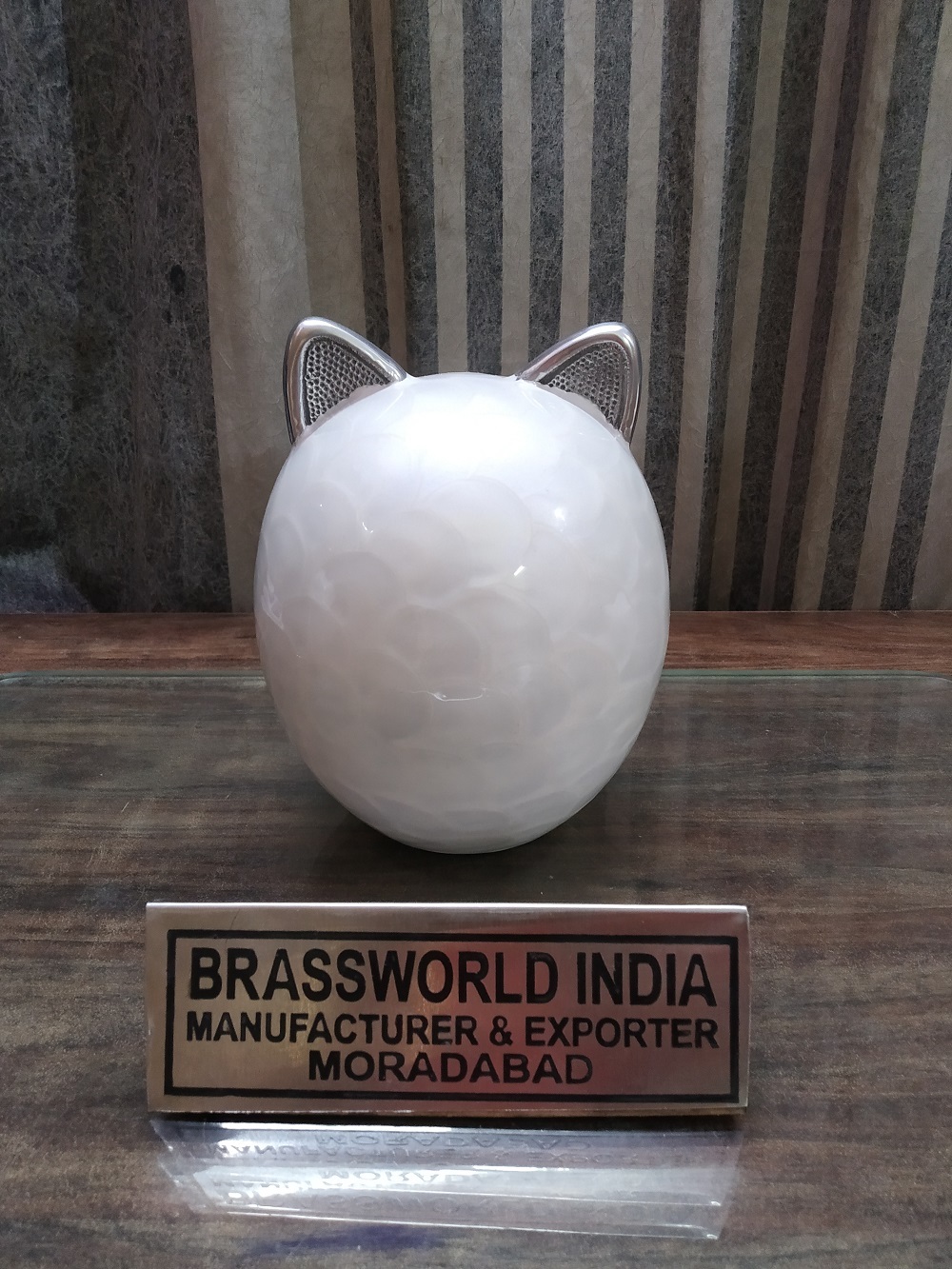 Brass Cat Face Cremation Urn Funeral Supplies