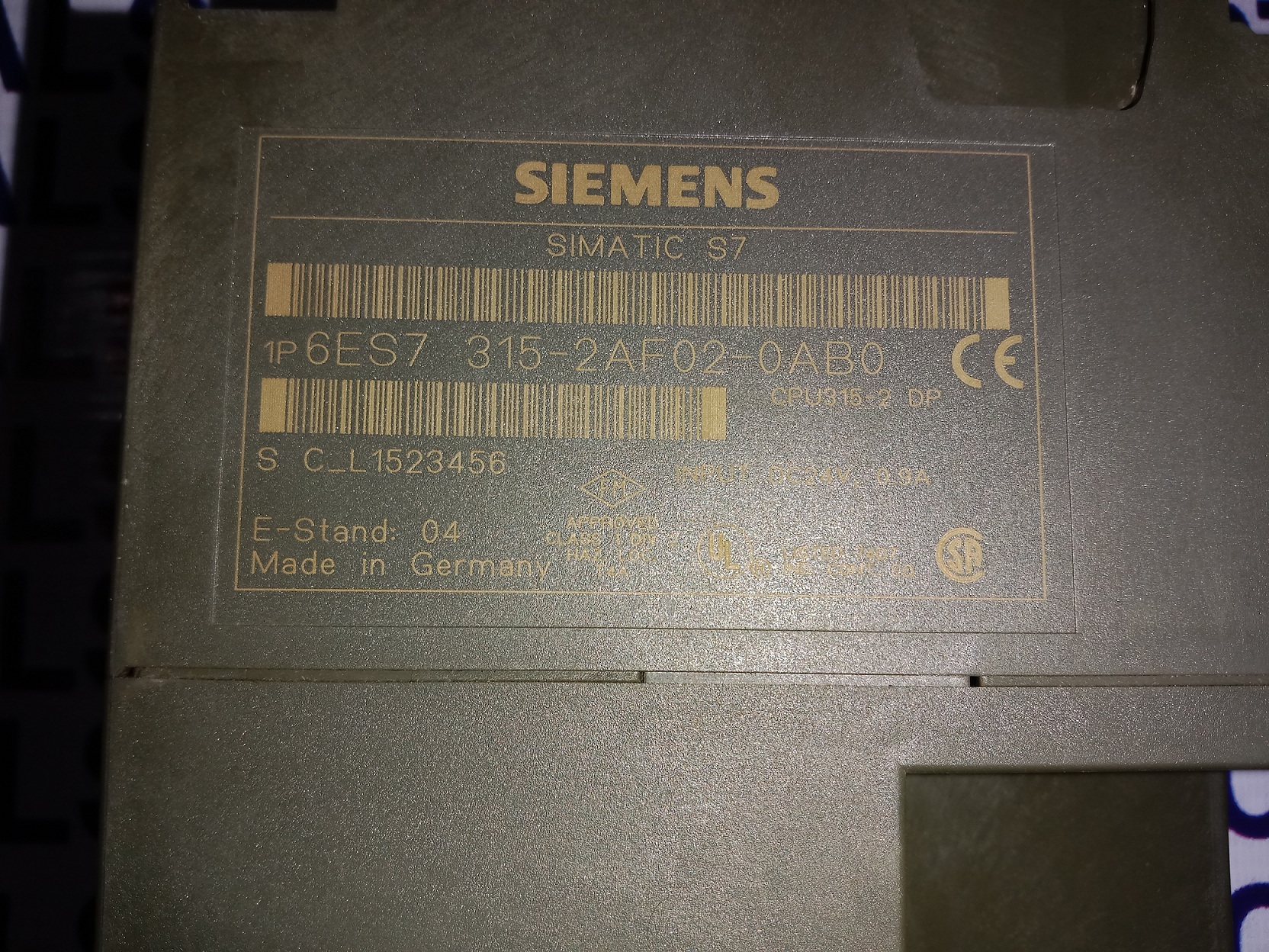 Siemens Cpu Module 6es7 315-2af02-0ab0