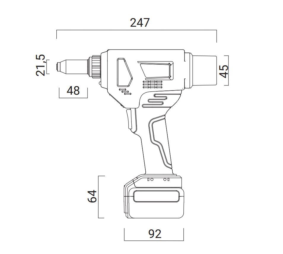 Cordless Blind Rivet Tool - Akku Go-br1 Height: 250 Millimeter (Mm)