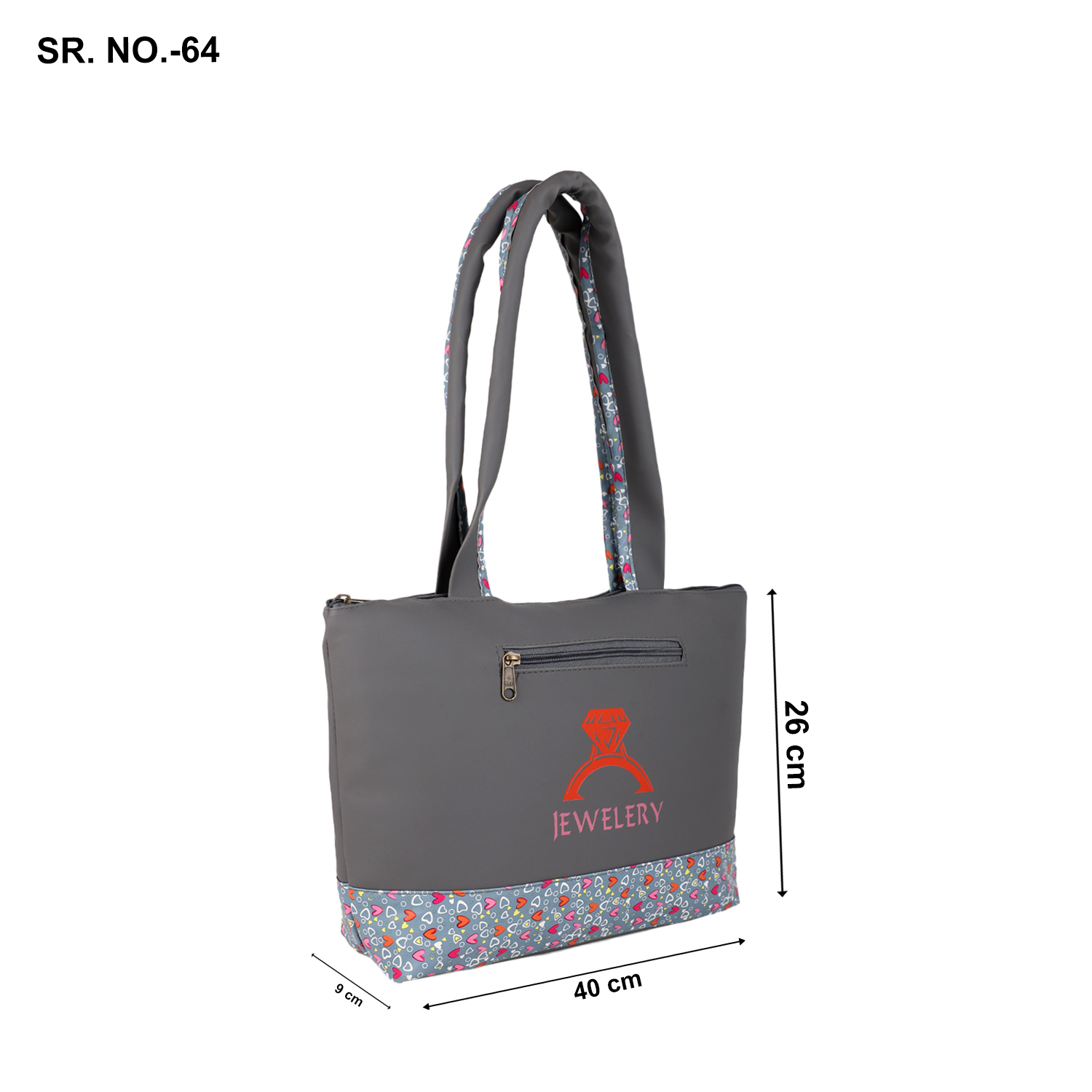 Ladies Bag - Pu Material, Customized Size, Grey Color | Stylish Design, Moisture Proof, Zipper Top Closure For Promotional Events