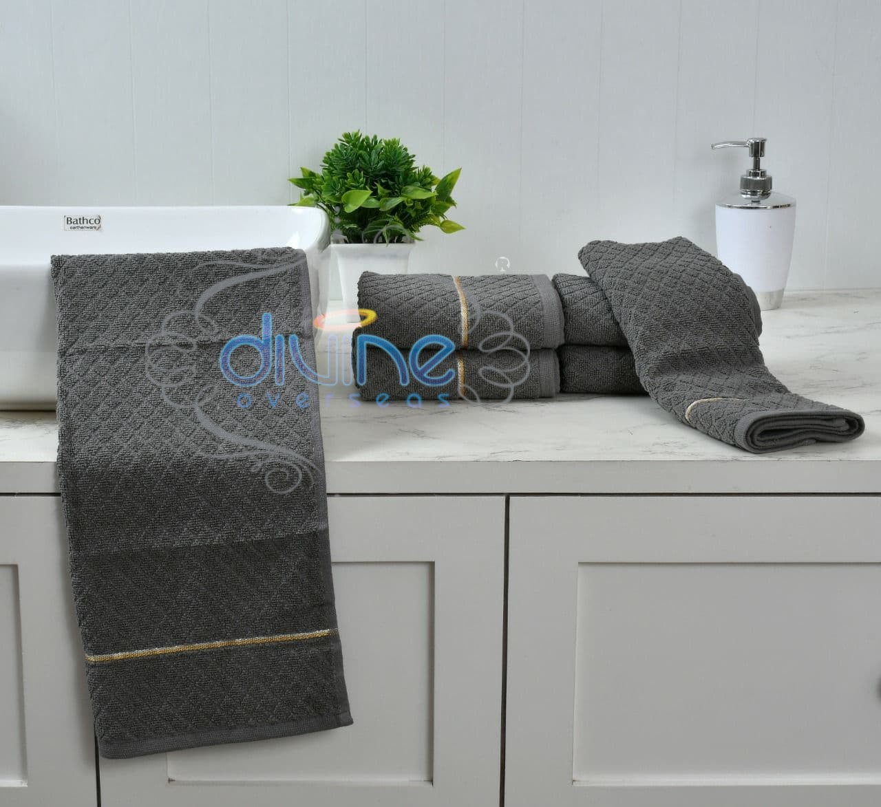 Cotton Kitchen Towel - 100% Cotton 600g Weight Rectangle Shape Grey Color | Quick Dry Soft Touch Water Absorbent For All Ages