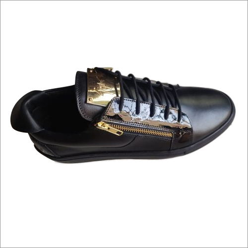 काले पुरुषों के लिए पार्टी वियर लेदर स्नीकर शूज़