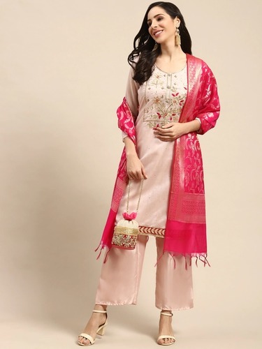 Light Pink Ethnic Material Salwar Suit