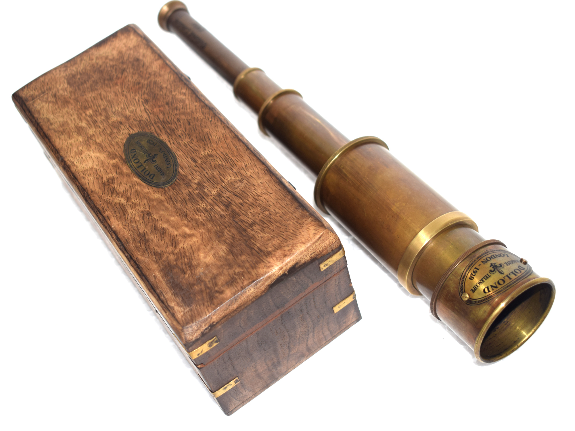 Antique Finish Nautical Telescope With Box