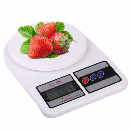 Kitchen Weight Scale SF 400 - Plastic, 8x8 Inch Platter Size, Load Capacity 5 Kg, Accuracy 0.05% , Automatic Zero Reset & Low Battery Indicator