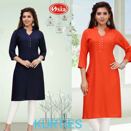 Different Colors Available Ladies Plain Kurtis