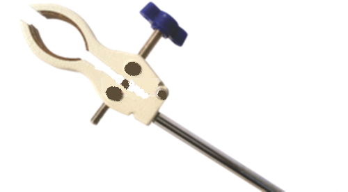 Retort Clamp - Wood & Metal, 150mm Overall Length, 50mm Jaw Opening, 8mm Rod Diameter, Beige | Ideal for Securing Glassware in Labs