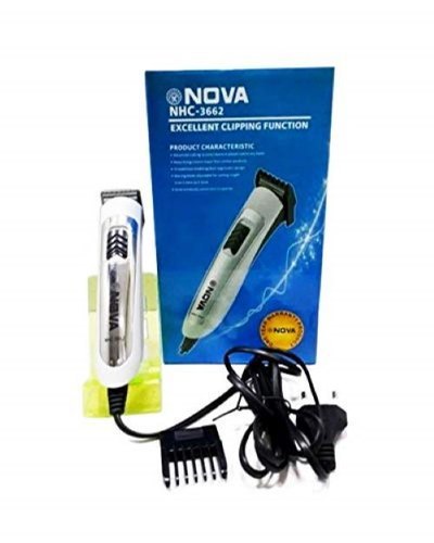 Nova Hair Trimmer - Plastic, 0.5MM to 18MM Adjustable Length | Precision Blades, Gentle Skin-Friendly Tips, 20 Lock-In Settings, Rechargeable