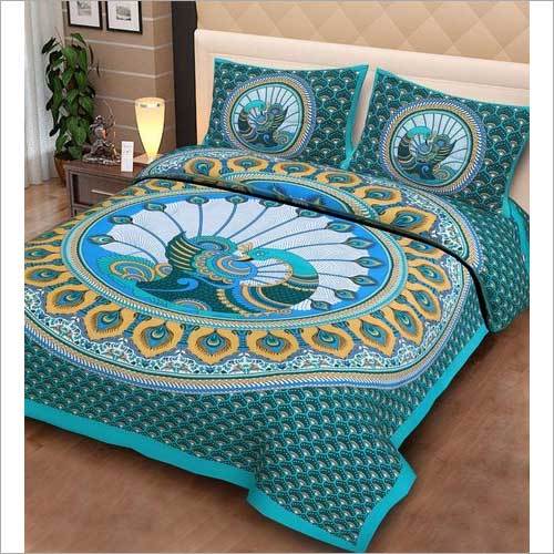 Cotton Printed Bed Sheets - Queen Size, Embroidered Pattern Design | Soft, Breathable Fabric For Ultimate Comfort