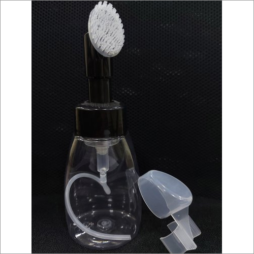 Pet Foaming Bottle With Foamer Pump & Brush - 200ml Capacity, Round Shape, Any Color, Made of PET Material | Ideal for Cosmetic Storage