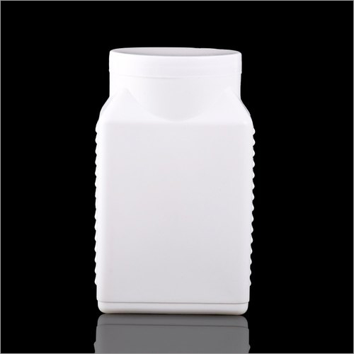 HDPE Ribbed Square Jar - 500g to 1000g Capacity, White Color, Square Shape, Ribbed Screw Cap, High-Density Polyethylene Material, Box Packaging