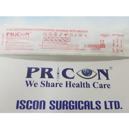 Auto Disable Syringe 0.1ml - Isi And Is Certified, Single Use, Pp Material, Stainless Steel Needle | Zero Dead Space, Plunger Locking Mechanism