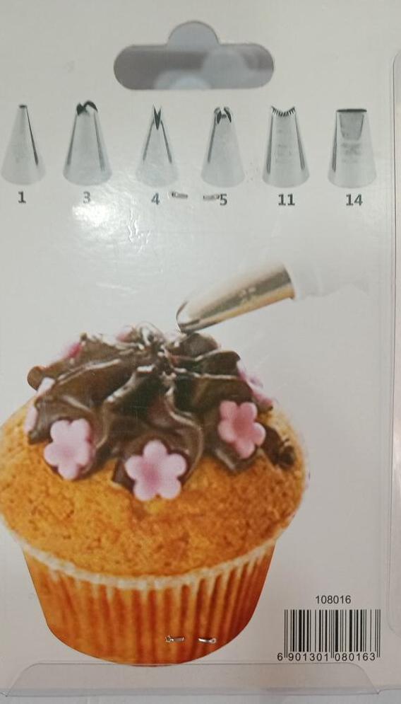 Ss Nozzle Set - Stainless Steel, Perfect Size For Cake Decoration | 6 Premium Quality Tips