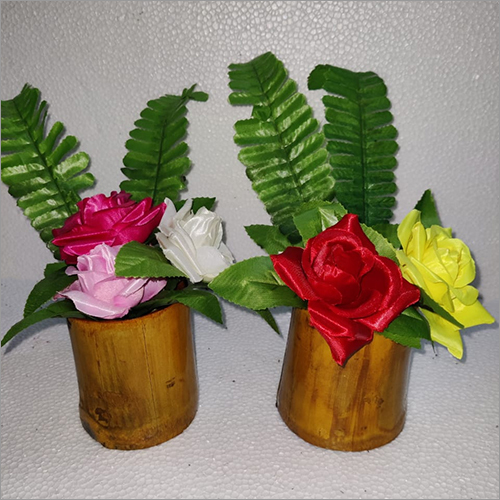 Bamboo Planters - Wood Material, 12x12x12 Inches, Golden Color | Polished Finish For Elegant Plantation Decor