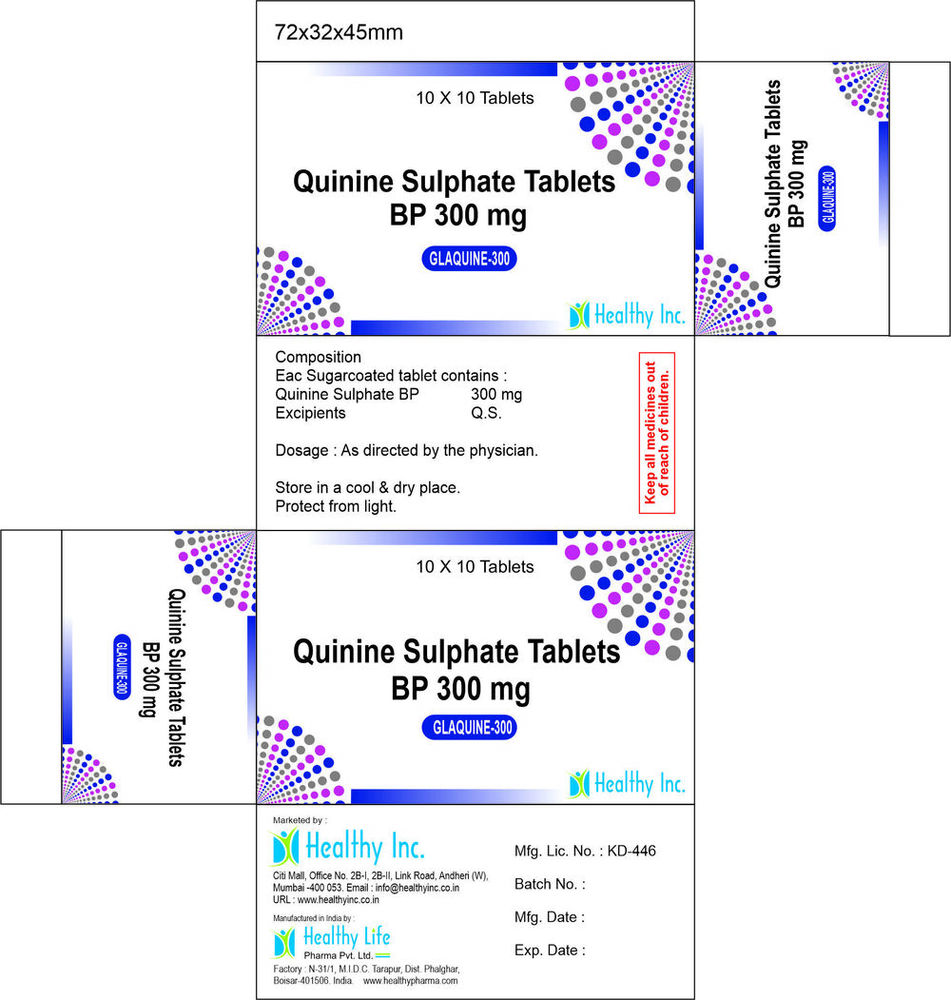 Quinine Sulphate Tablets - Generic Drug, Store Below 30 Degree, Tablet Form for Effective Malaria Treatment