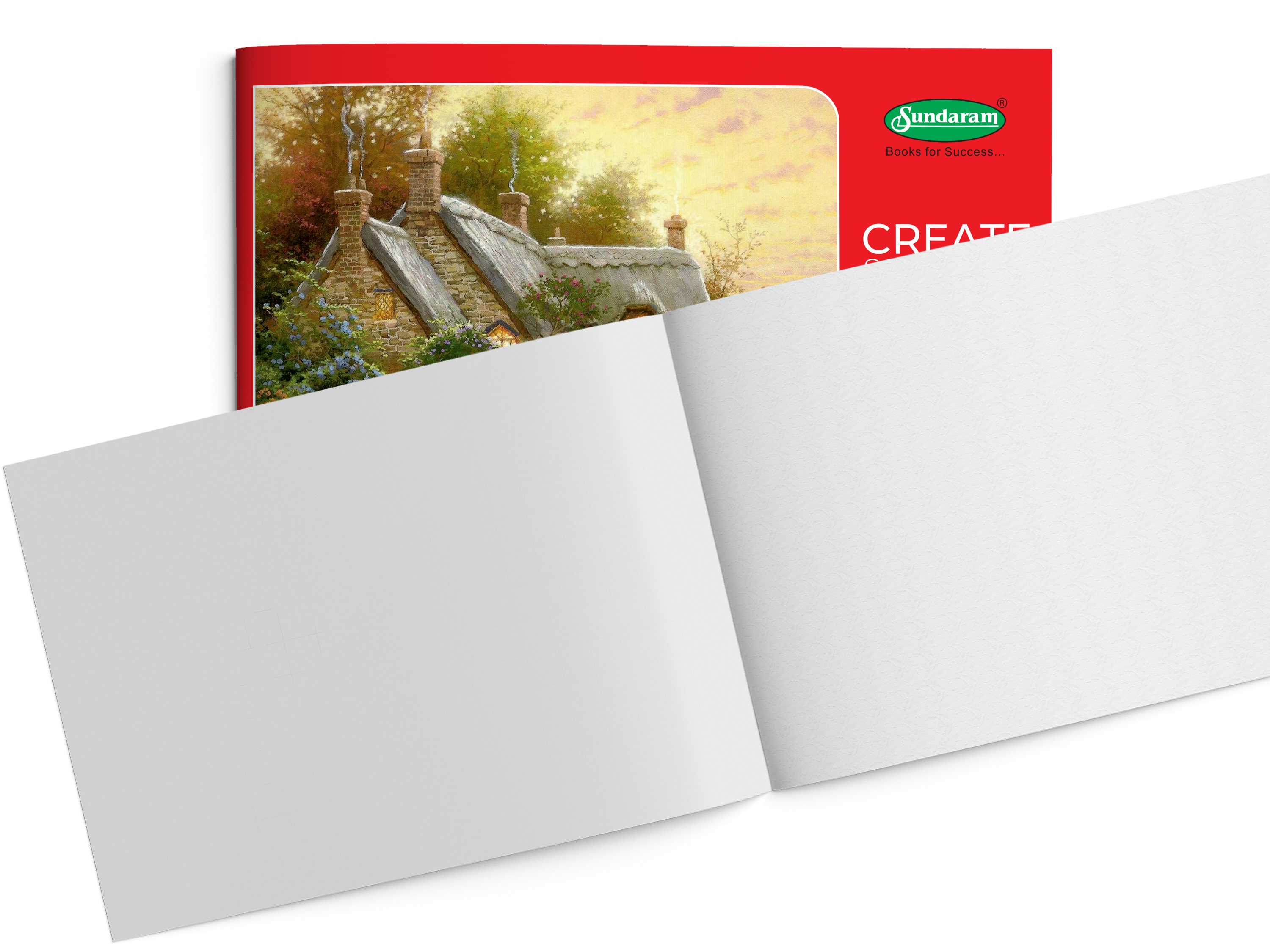 Sundaram Drawing Book - 100 Gsm Thick Paper, 24x17 Cm Size, Red Color | 36 Pages, Durable Center Staple Binding, Soft Cover