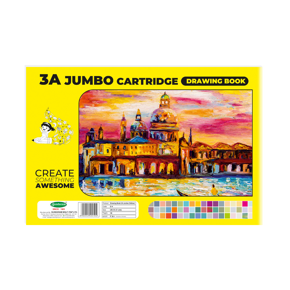 Drawing Book - 3a Jumbo Yellow 36 Pages Center Pinning