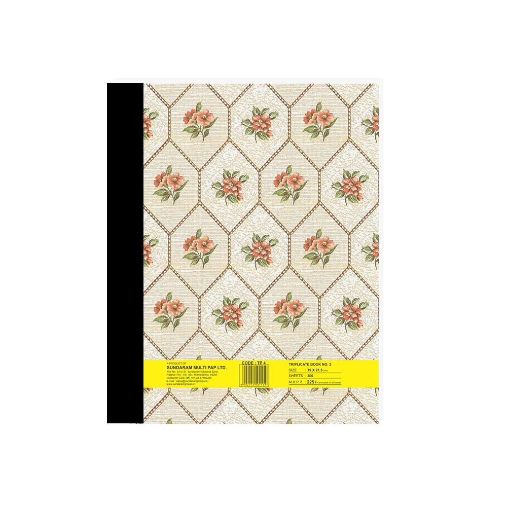 Shivam Triplicate Book - Paper, 19 X 21.5 Cm | Good Quality Single Design Cover, Rectangle Shape, Ideal For Office And Personal Use
