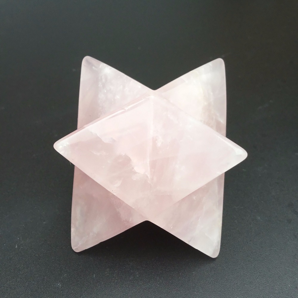 Merkaba Star - 500g Rose Quartz Gemstone Heart Cut & Oval Cut Shapes | Aa Grade Unique Energy Healing Crystal