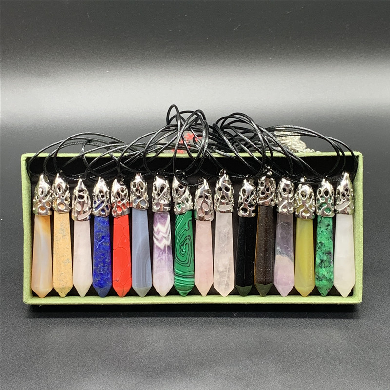 Bullet Point Crystal Necklace - Multi Color, 60mm Size, Made With Quartz, Agate, Jade, And Alloy | Ideal For Gifts, Parties, Anniversaries, Unisex Jewelry