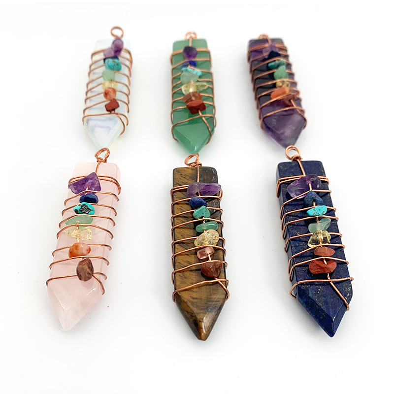 Arrow Shape Gemstone Pendant - Stone: Quartz, Size: 40 Mm, Color: Pink, Green, Blue, Type: Antique Silver Plated, Bezel Setting, Style: Classic
