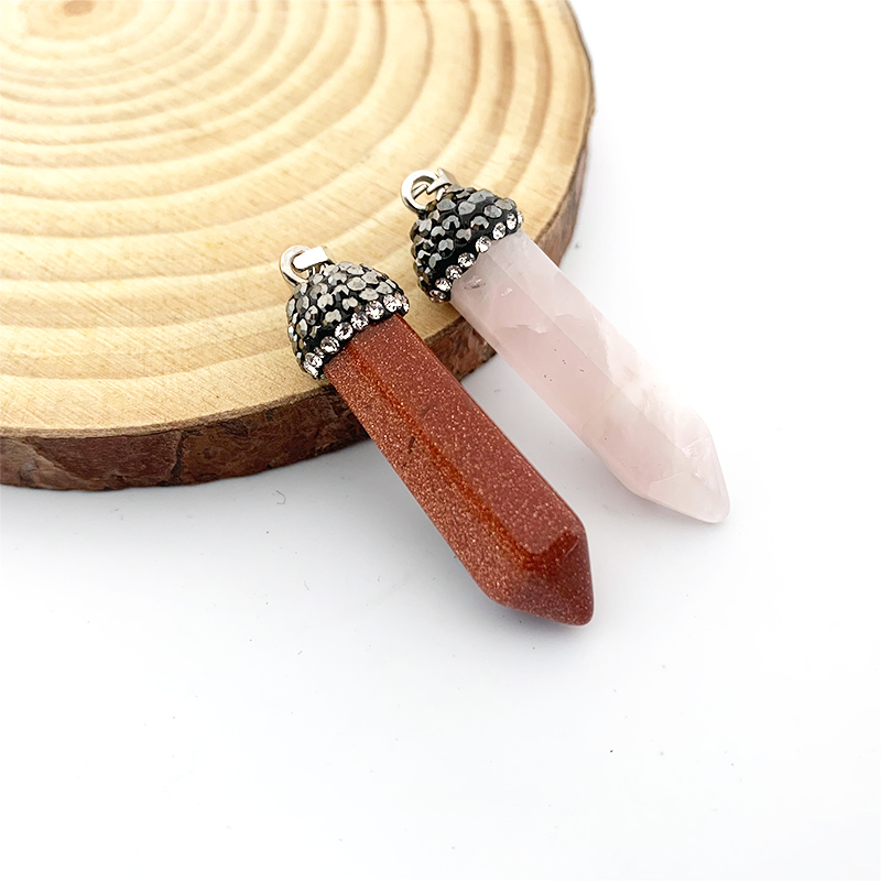 Stone Pendant - 30 Mm Drop Shape | Antique Silver And Titanium Plated