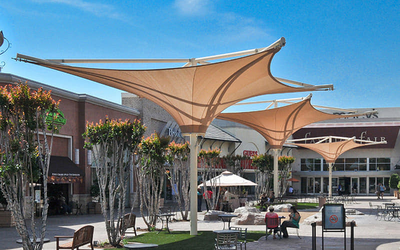 Auditorium Tensile Structures - Double Layered Polycarbonate, 3200mm Length, White Color | Waterproof, Colorfast, Easily Assembled Canopy Shape