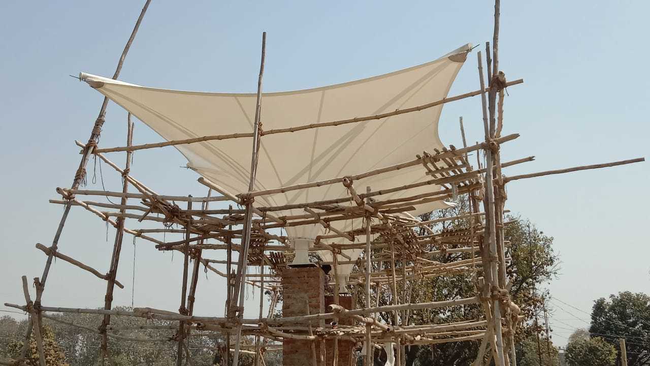 Auditorium Tensile Structures - Double Layered Polycarbonate, 3200mm Length, White Color | Waterproof, Colorfast, Easily Assembled Canopy Shape