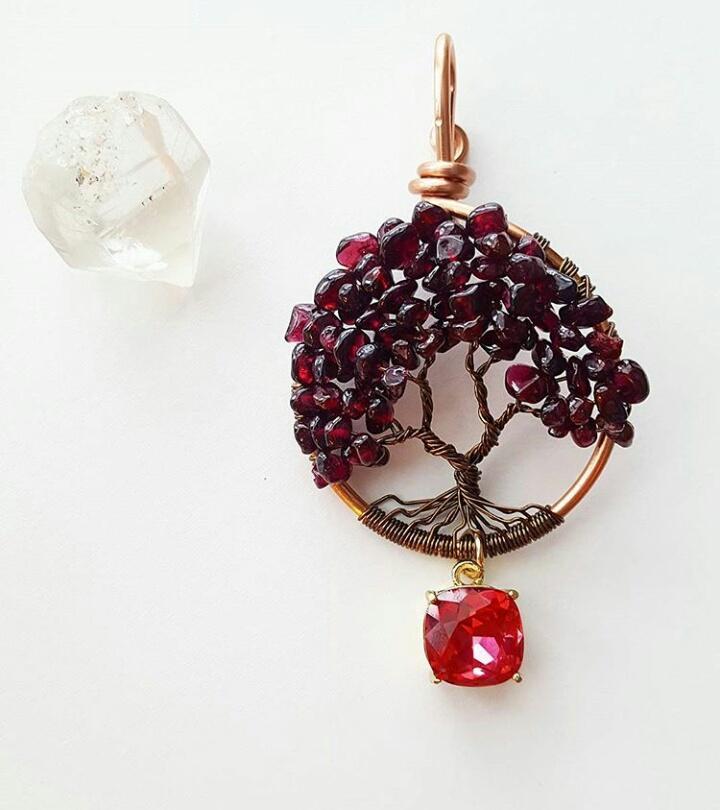 Pendant Tree Of Life - Jade Stone, Size: 2 Inches, Color: Rainbow, Weight: 5 Grams | Features: Other Material: Other, Shape: Checkerboard