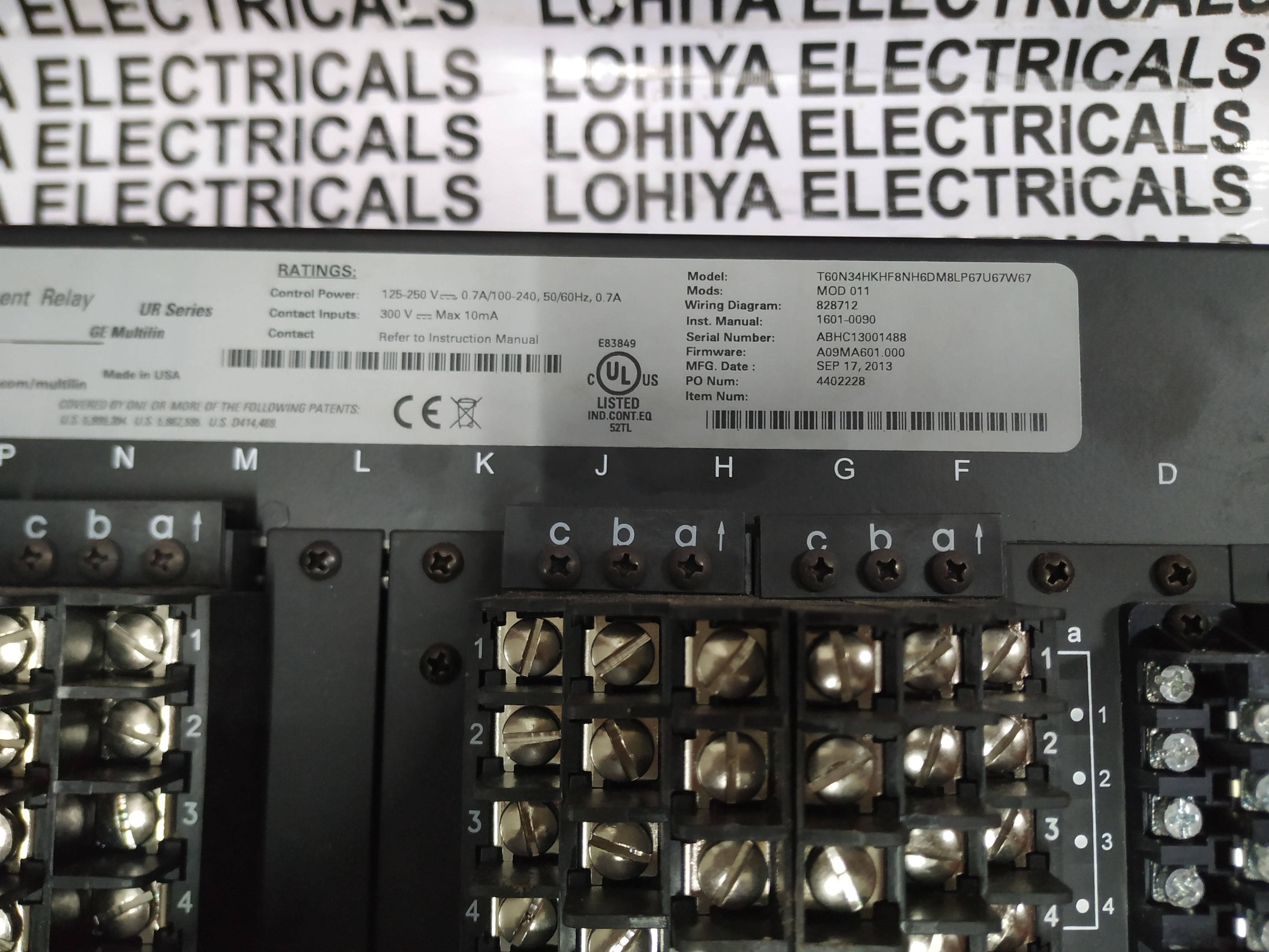 Ge Multilin T60 Transformer Protection System T60n34hkhf8nh6dm8lp67u67w67