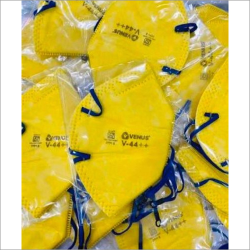Venus V-44 ++ Face Mask - Non-Woven, Yellow Color | Unisex, Disposable Design