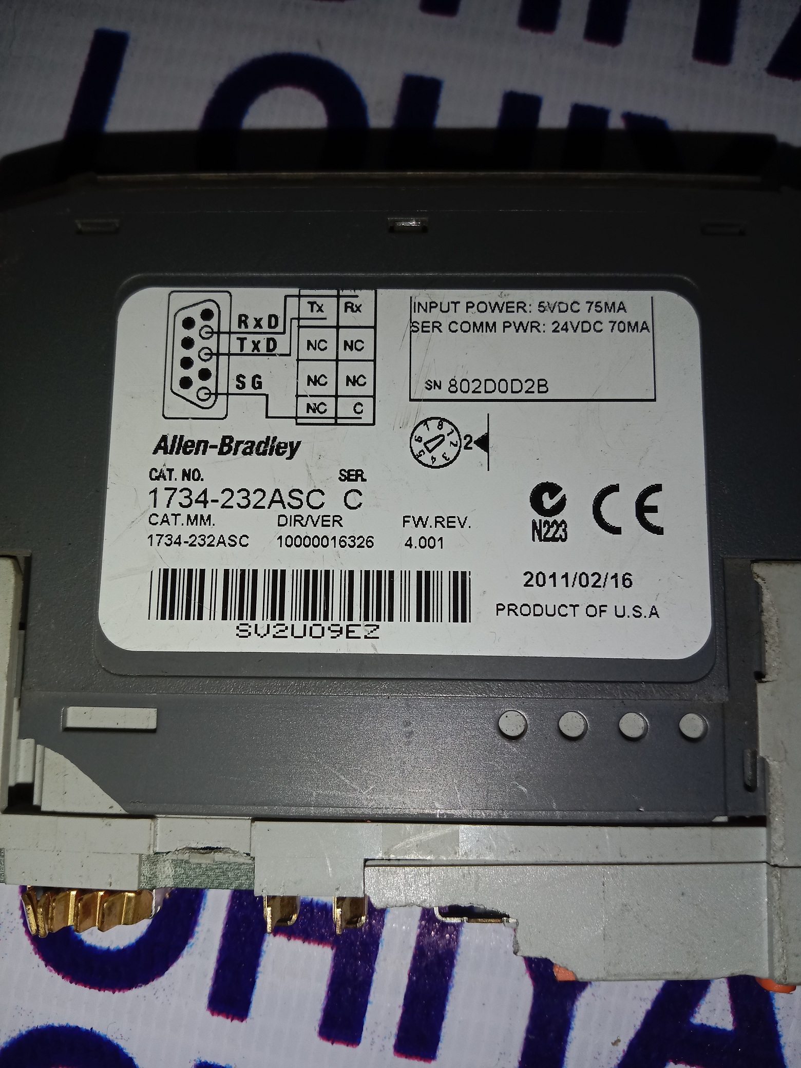 Allen Bradley Control Plc Module 1734-232-asc