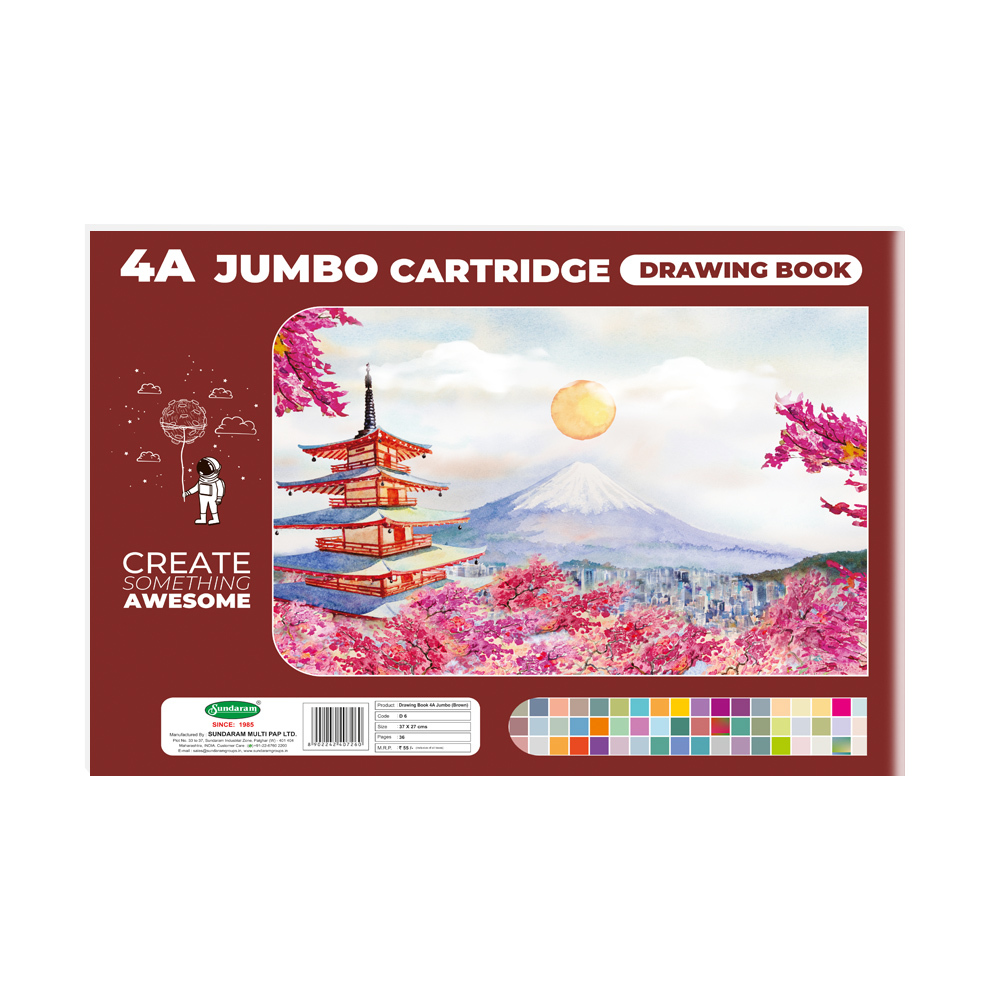 Drawing Book - 4a Jumbo Brown 36 Pages Center Pinning