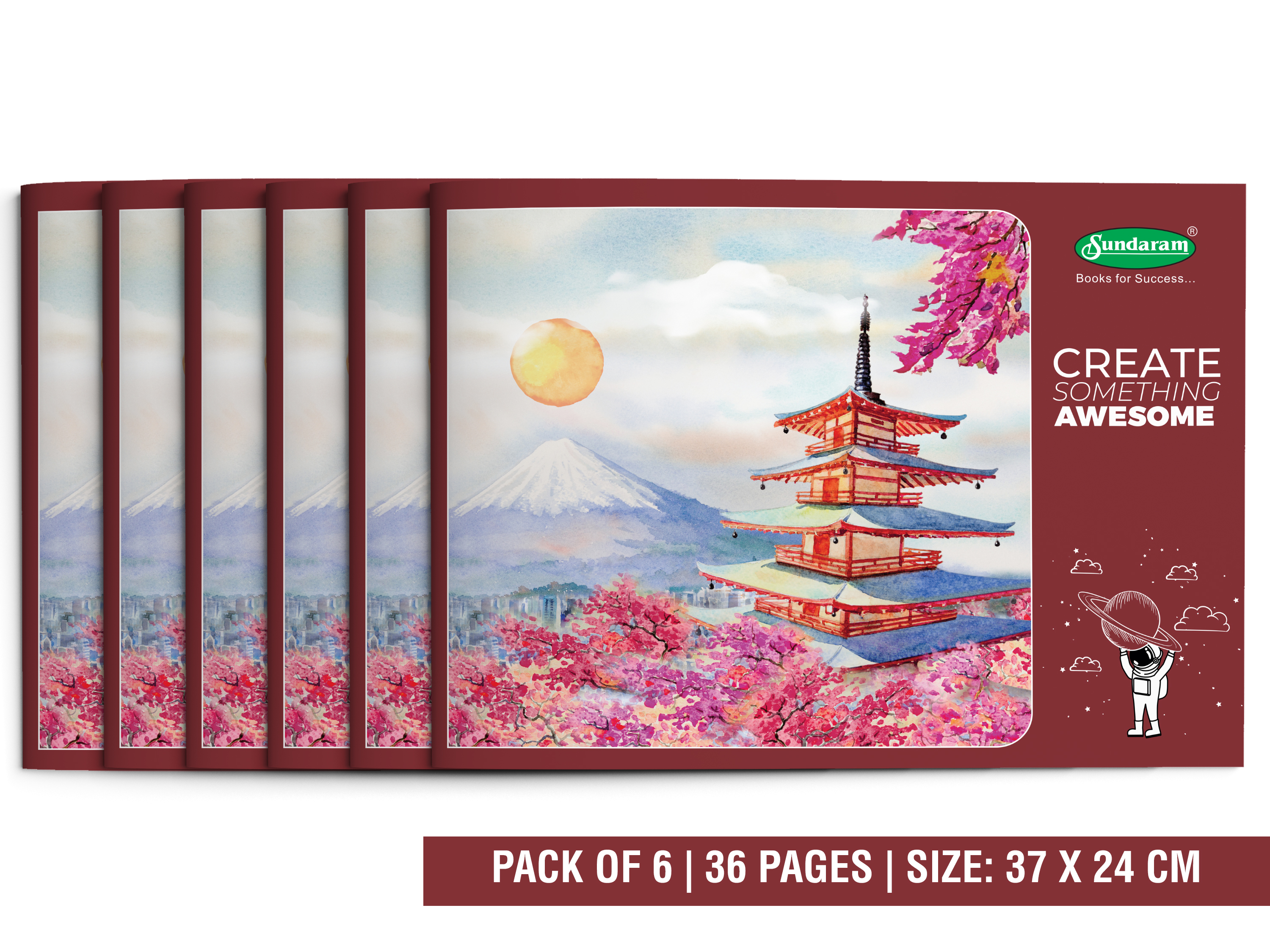 Drawing Book - 4a Jumbo Brown 36 Pages Center Pinning