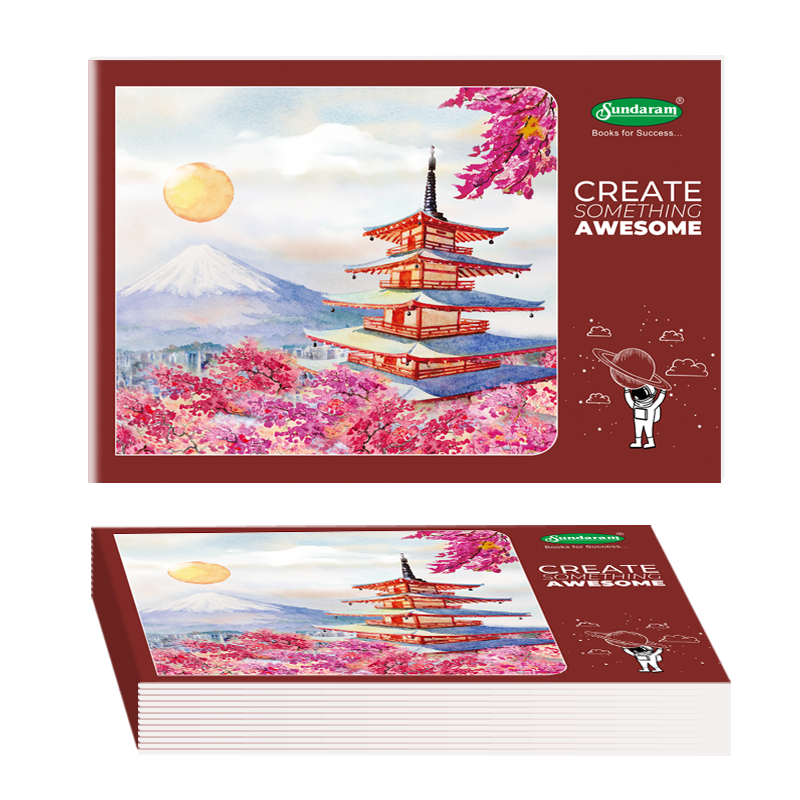 Drawing Book - 4a Jumbo Brown 36 Pages Center Pinning