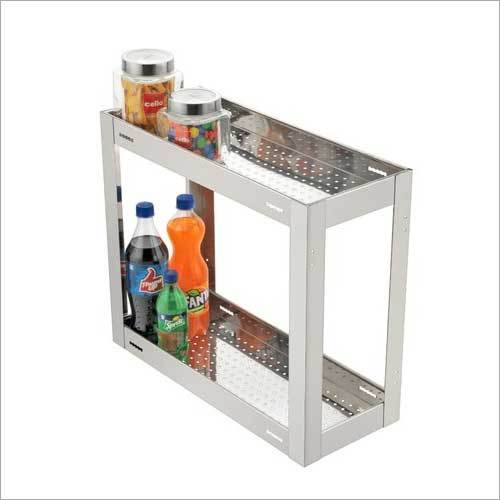 2-shelf Pull Out Wire Basket - Stainless Steel, 21x20x4 Inches | Ideal For Bathroom Storage, Hand Towels, And Essentials