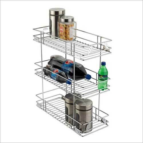 3 Shelf Pull Out Wire Basket Height: 21 Inch (In)