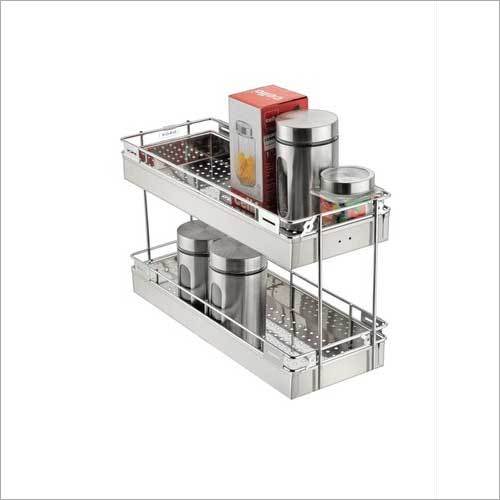 Perforated Pull Out 2 Shelf Wire Basket Application: Home Interior