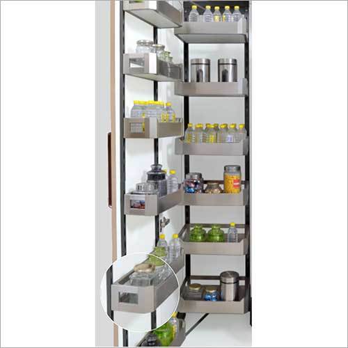 Kitchen Pantry Cabinet - Stainless Steel, 520x560x1870mm | Drawer Basket, Modular Kitchen Space Saver, Rustproof Finish