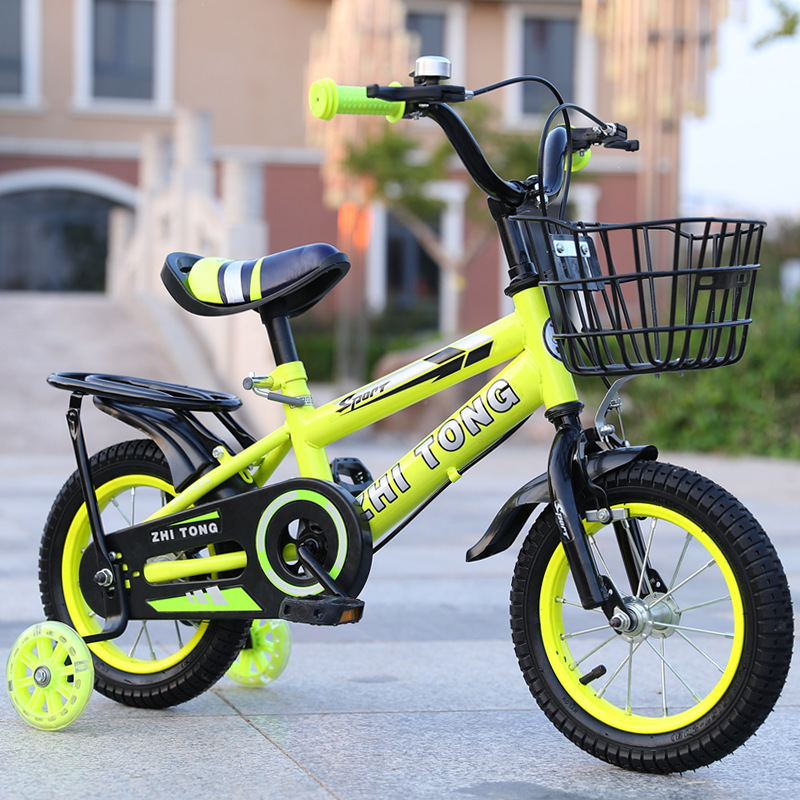 Kid Bike 7601 - Steel Frame, 12" Wheel Size, Red/blue/green Color Options | Easy Assembly, Caliper Brake, Comfortable Leather Saddle