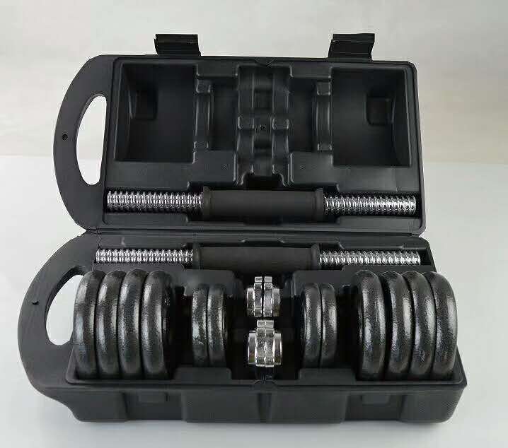 20kg Adjustable Gym Dumbbell - Cast Iron, 20kg Weight With 1kg To 10kg Increment | Professional Design, Chrome Handle, Soft Packaging, Commercial Use