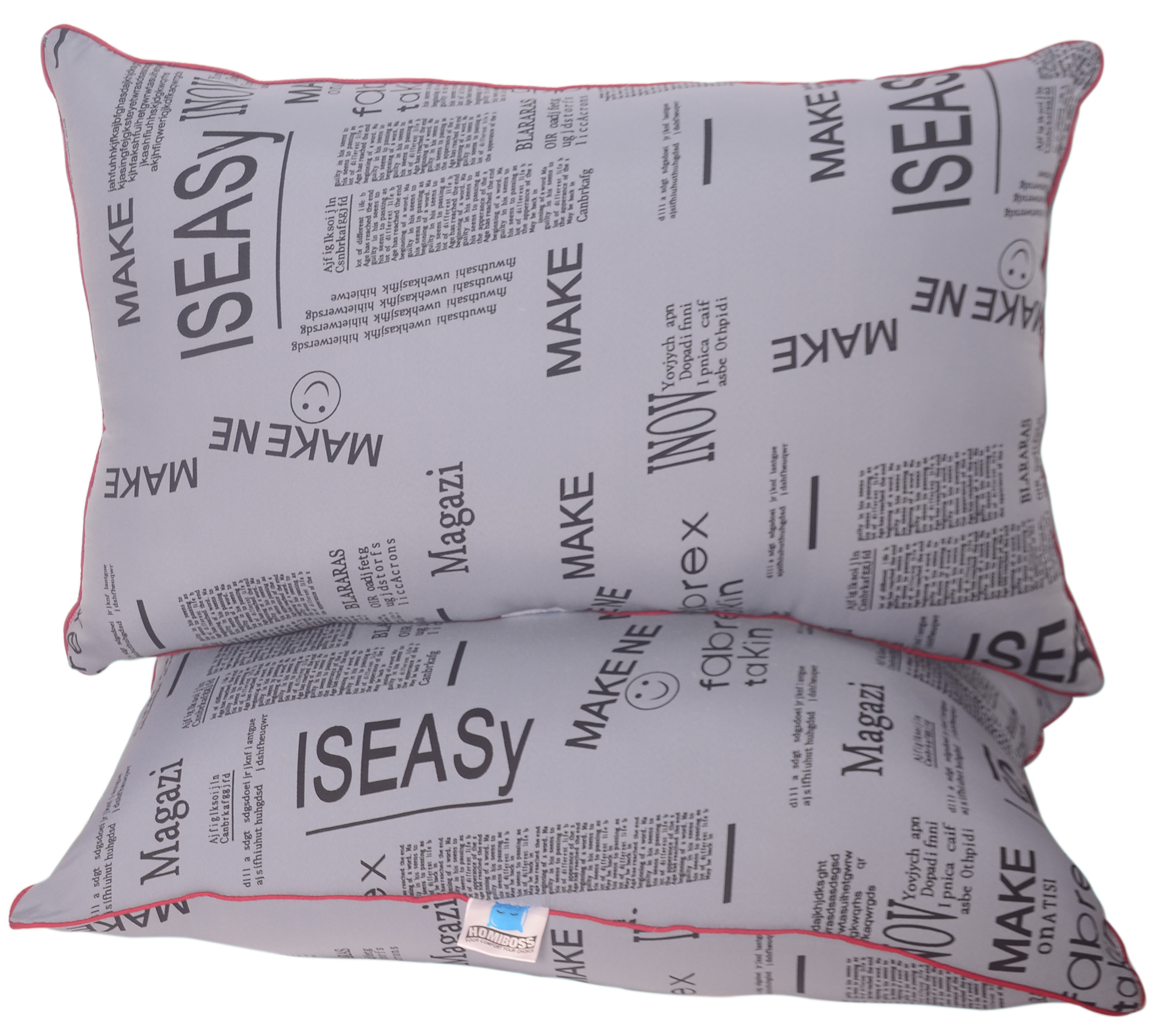Grey Newspaper Design Pillow